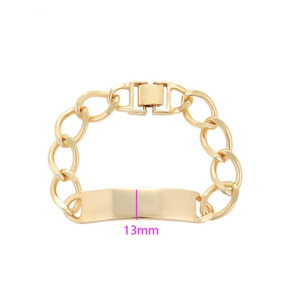 Last One 🔥 ID Bracelet | 14K Gold Plated Chunky Chain Bracelet - Picture 5 of 10